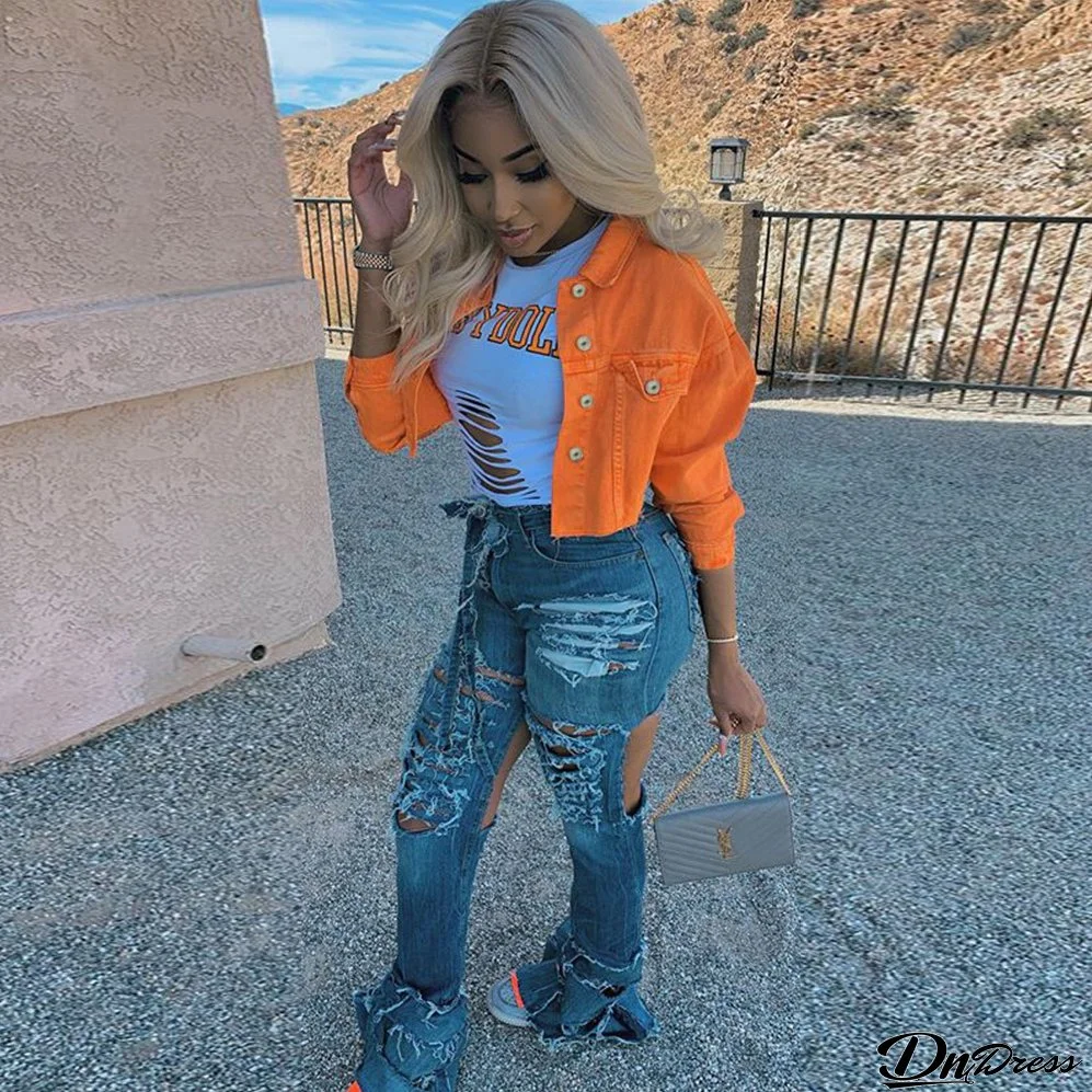 Women Fashion Denim Coat