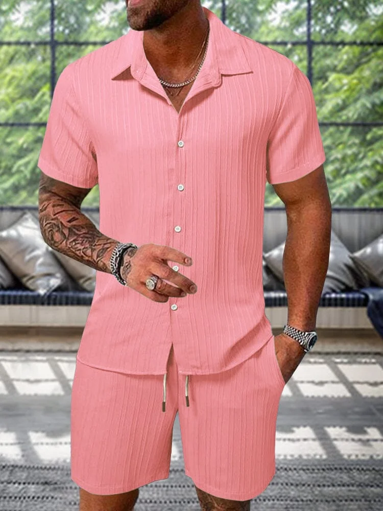 Leisure Textured Shirt Set QueenFunky