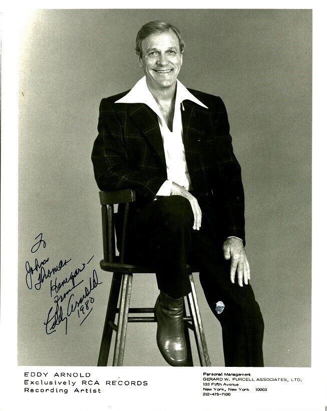 Country Singer EDDY ARNOLD Signed Photo Poster painting