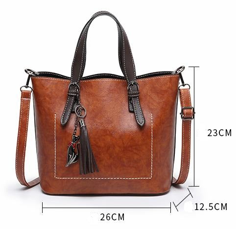 Ladies retro handbag wild large-capacity bucket bag retro single shoulder messenger bag