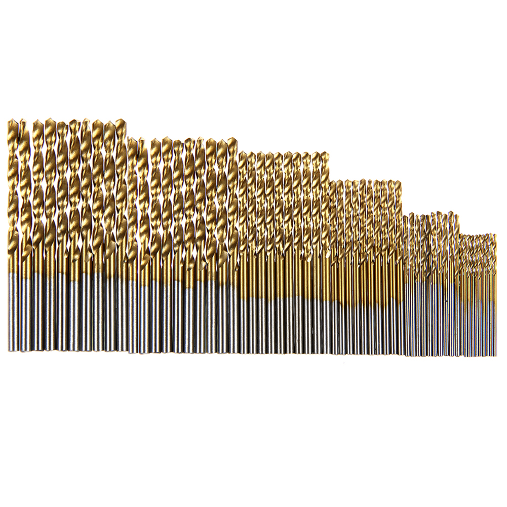 

60pcs Drill Bits Straight Shank High Speed Steel Twist Drill Bits (Gold), 501 Original