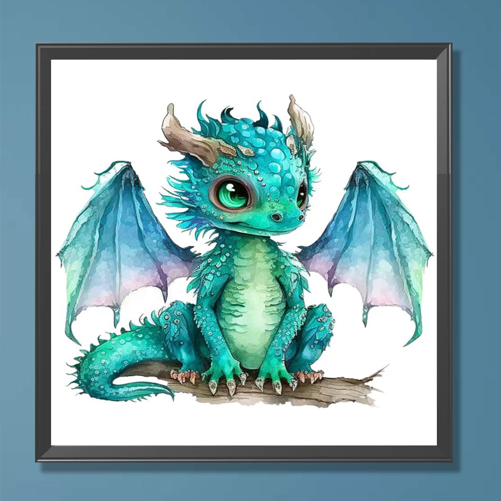 Full Round Diamond Painting 30*30cm - Little Dragon