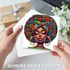 6PCS DIY Diamond Art Greeting Cards Black Girl Congratulations Cards & Gifts