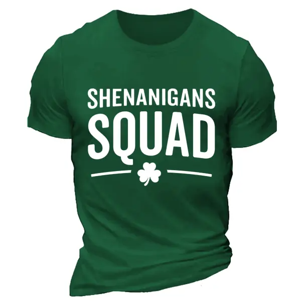 Men's Shenanigans Squad St. Patrick's Day Print Outdoor Daily Casual Short Sleeve Crew Neck T-Shirt ctolen