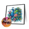 Paon et fleurs-partiel spécial diamant peinture-30 * 30cm