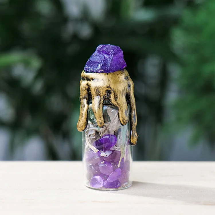 Olivenorma "Witch's Wish" - Natural Crystal Raw Stone Energy Bottle