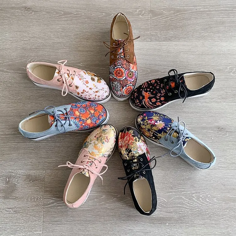 Women Flats Shoes 2021 Fashion Print Flat Shoes Women Comfort Casual Shoes Ladies Plus Size Platform Shoes Zapatos De Mujer