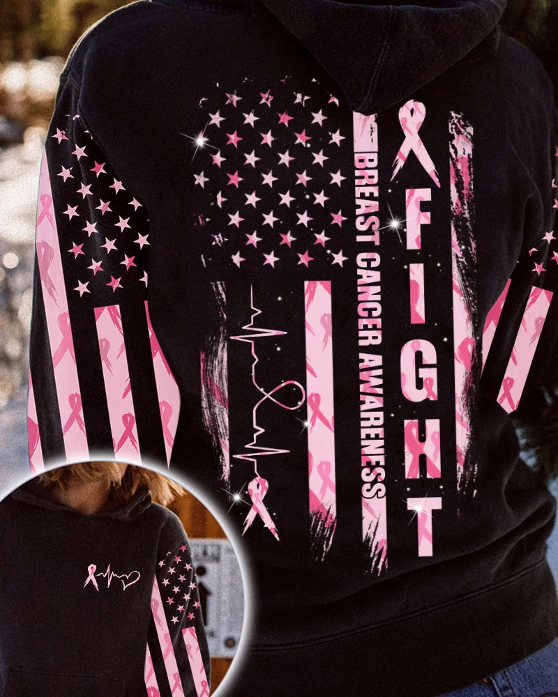 Fight Ribbon Breast Cancer 3D Hoodie