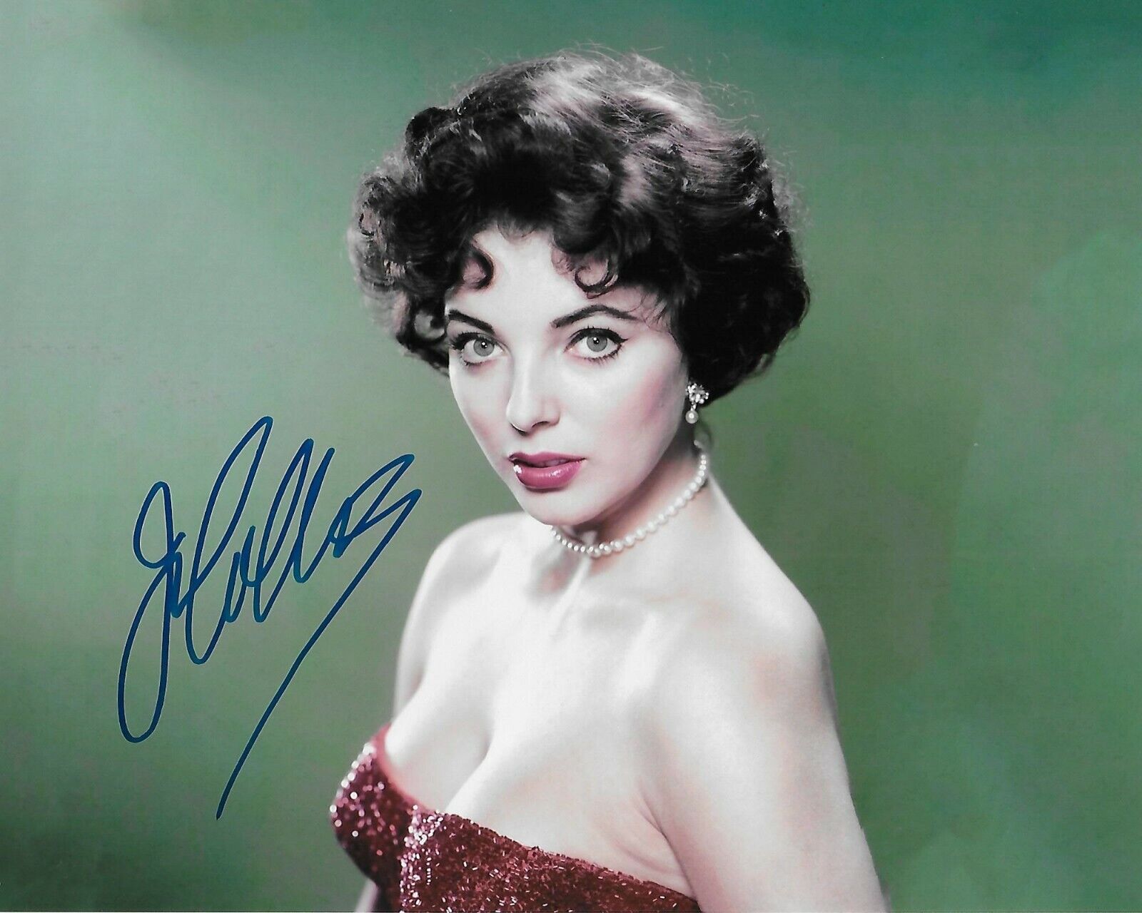 Joan Collins Original Autographed 8X10 Photo Poster painting #44 signed @Hollywood Show -Dynasty