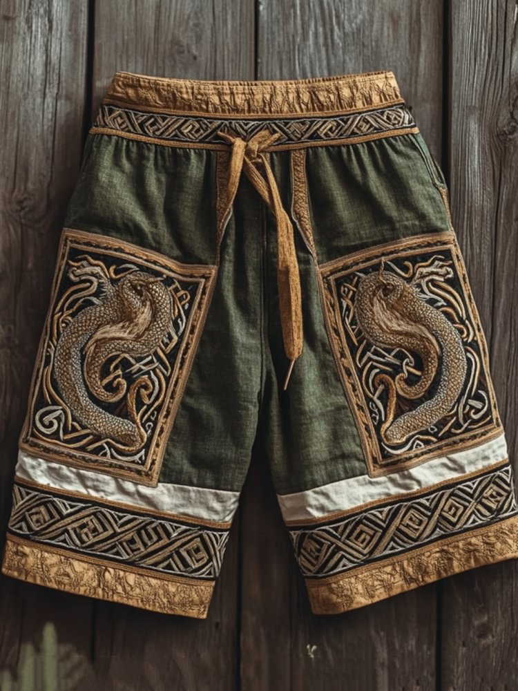 Men's Viking Runes Dragon Celtic Art Shorts / Rvogue / Rvogue