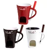 Candle Cup Cheese Chocolate Melting Ceramic Mug Chocolate Fondue Mug with Fork