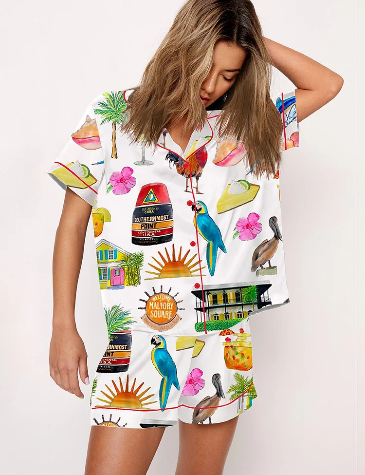 Women's Key West Florida Travel Pajama Set