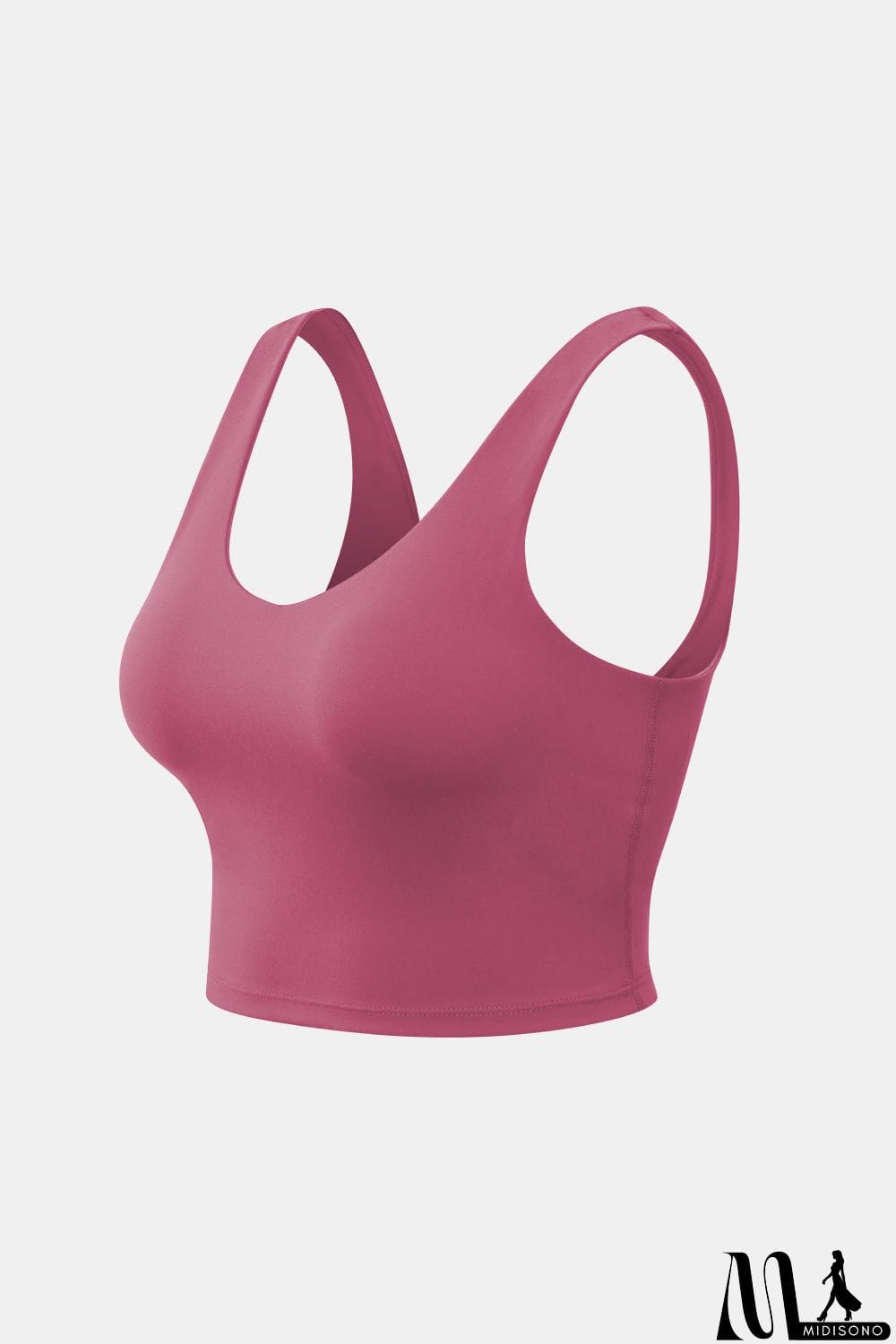 MidiSono - Cropped Scoop Neck Active Tank Top
