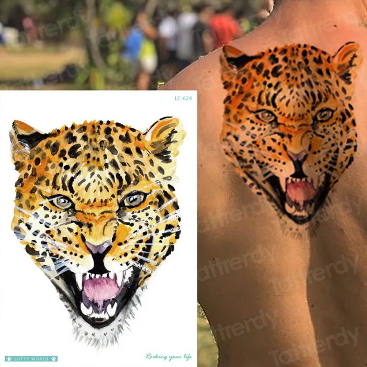 Tiger Skull Leopard dragon Waterproof Temporary Tattoo Sticker Wolf Animals Tattoos Body Art Arm Hand men Fake Tatoo Big Sexy