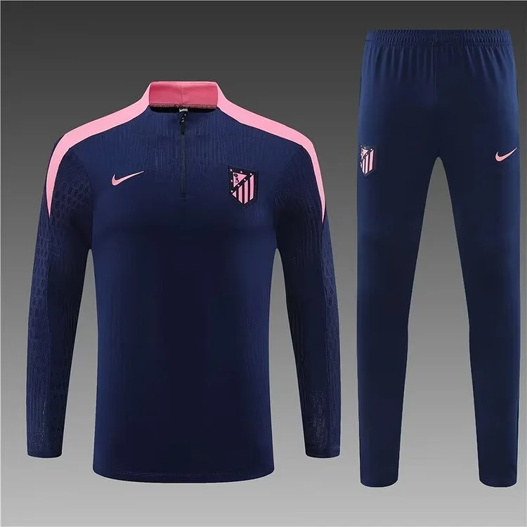 2024/25 Atletico Madrid Half-La Training Jersey Royal Blue 1:1 Thai Quality Set
