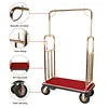 [US Local Warehouse] Hotel Luggage Cart 39Lx19Wx68H Inch Bellman Cart with 881lb Load Capacity 8-inch Silent Rubber Casters Carpet Deck Bumper Rails Hotel Service Trolley for Commercial Use Condos Resorts
