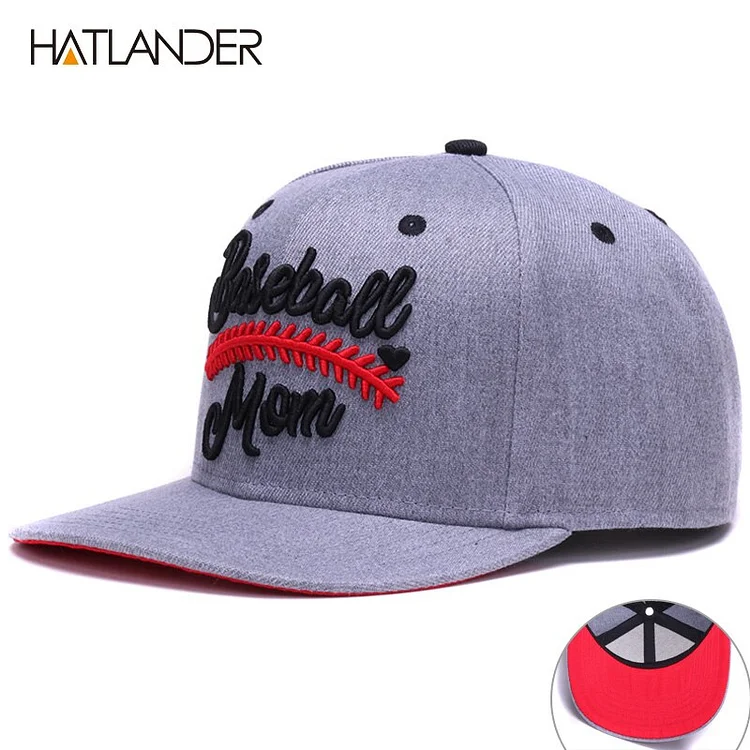 HATLANDER Original semi curved snapback caps MOM baseball cap DAD basketball cap couples grey hip hop cap hat bone sports hats