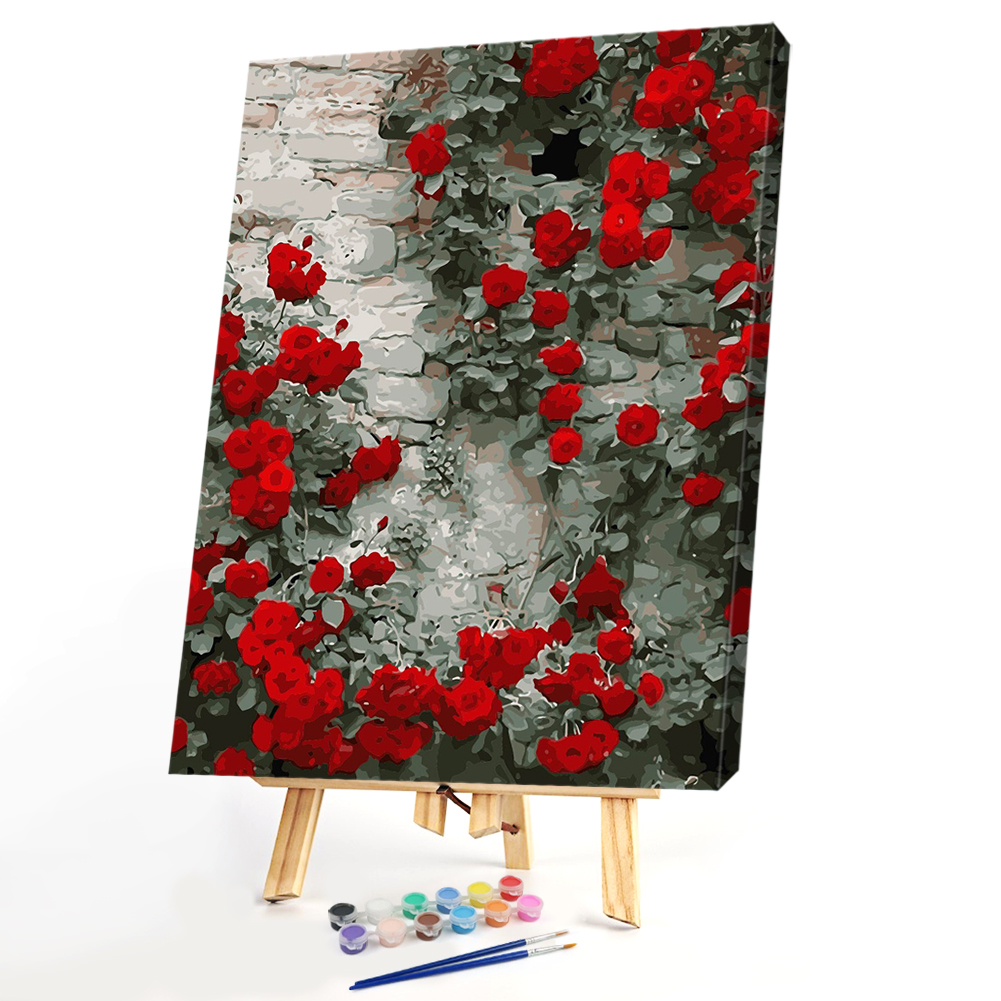 

40*50CM Paint By Numbers-Flowers on the Wall, 501 Original