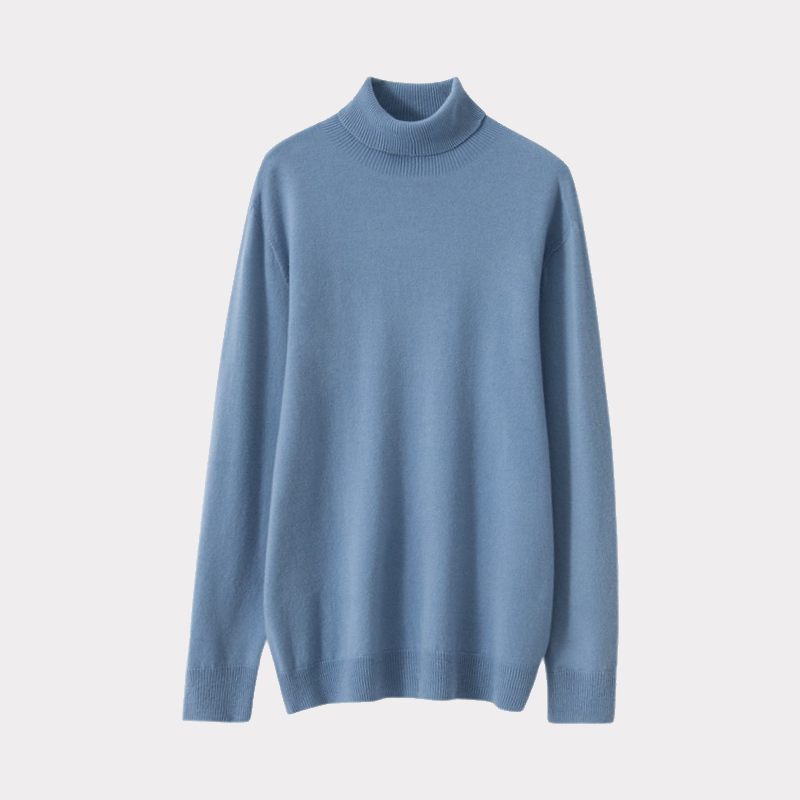 Men's Wool Turtleneck Sweater REAL SILK LIFE