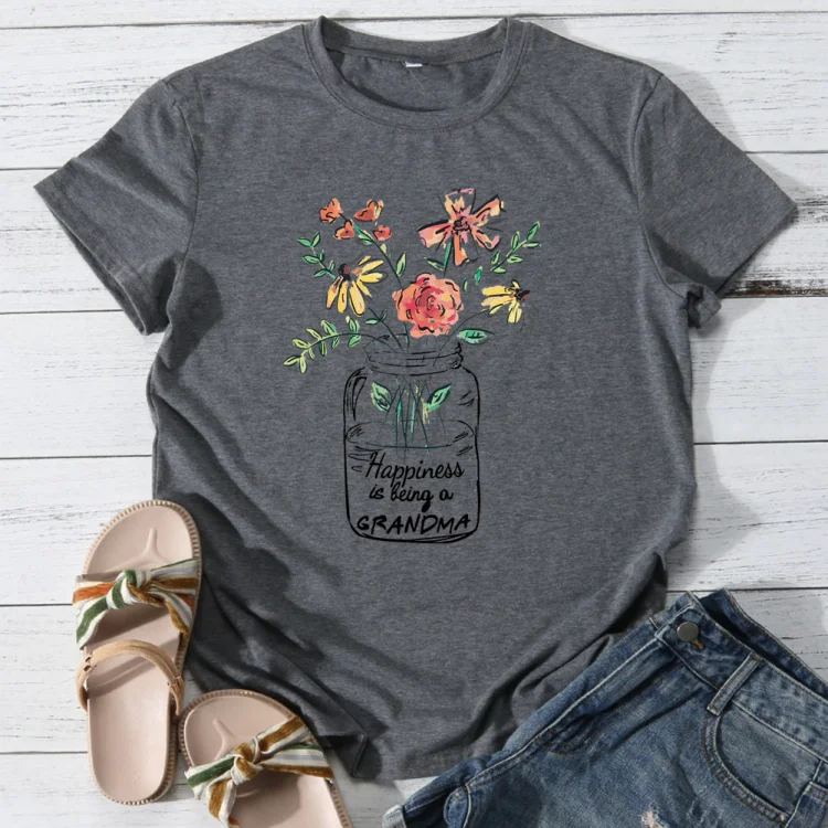  Happiness is  being a grandma T-shirt Tee -03508