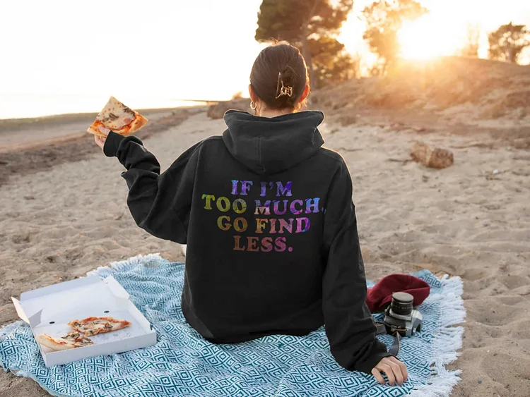 Gradient Letter Print Long Sleeve Hoodie