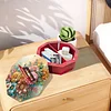 5D DIY Diamond Art Painting Snack Storage Box with Lid Wood Container (Flower)