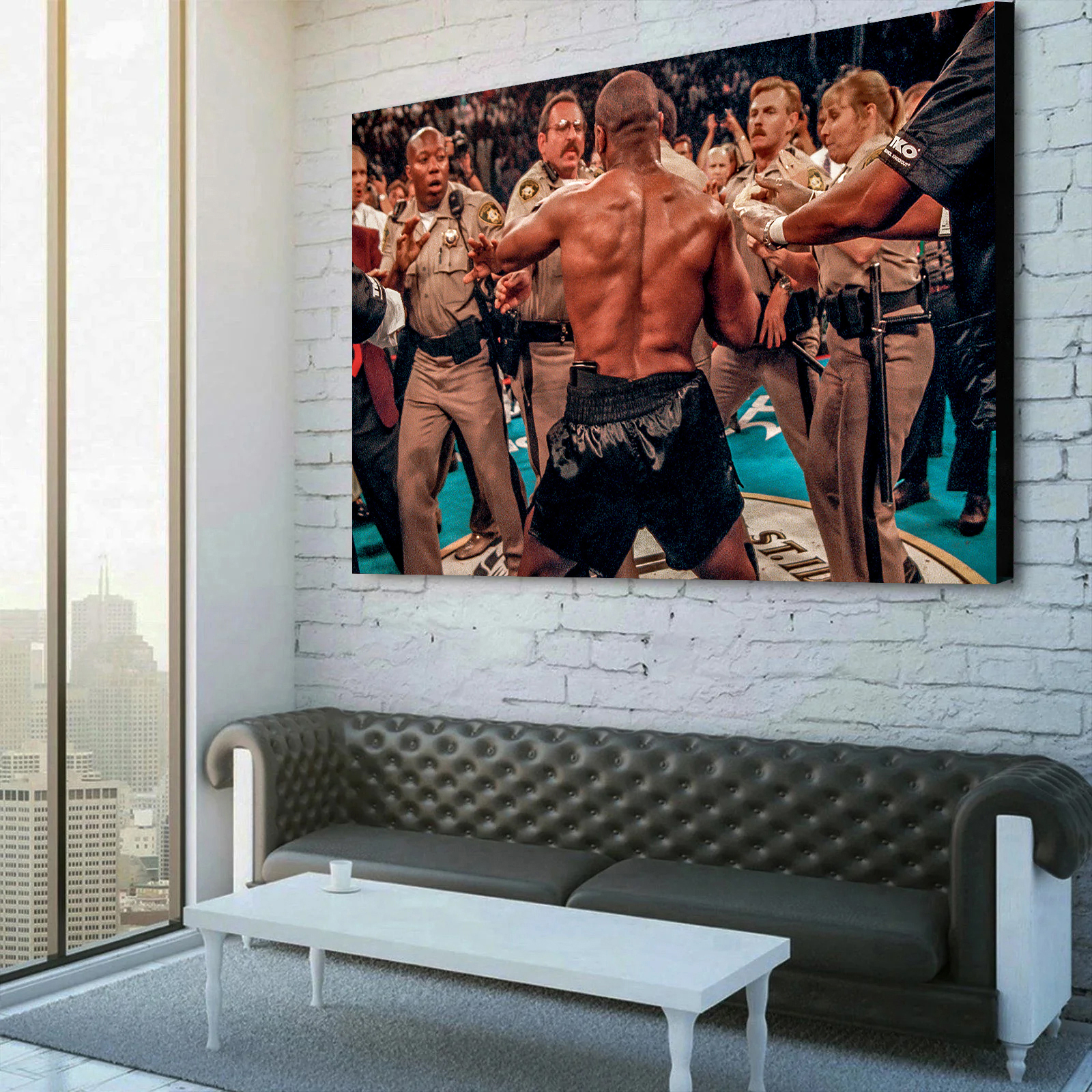 Mike Tyson Vs.  Las Vegas Police Canvas Wall Art 
