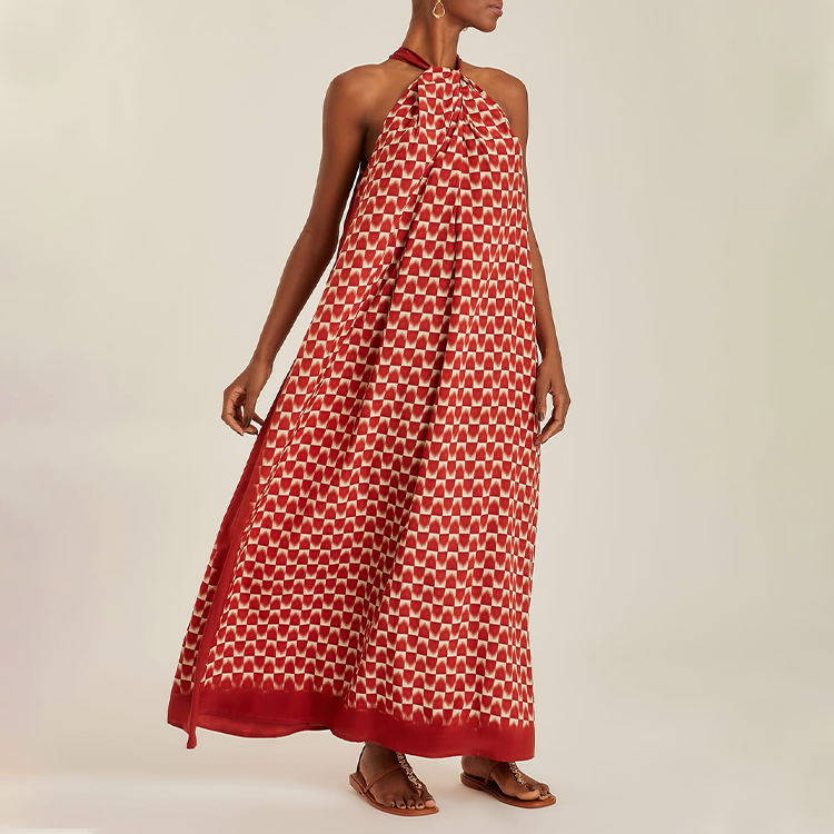 Off Shoulder Printed Maxi Dress