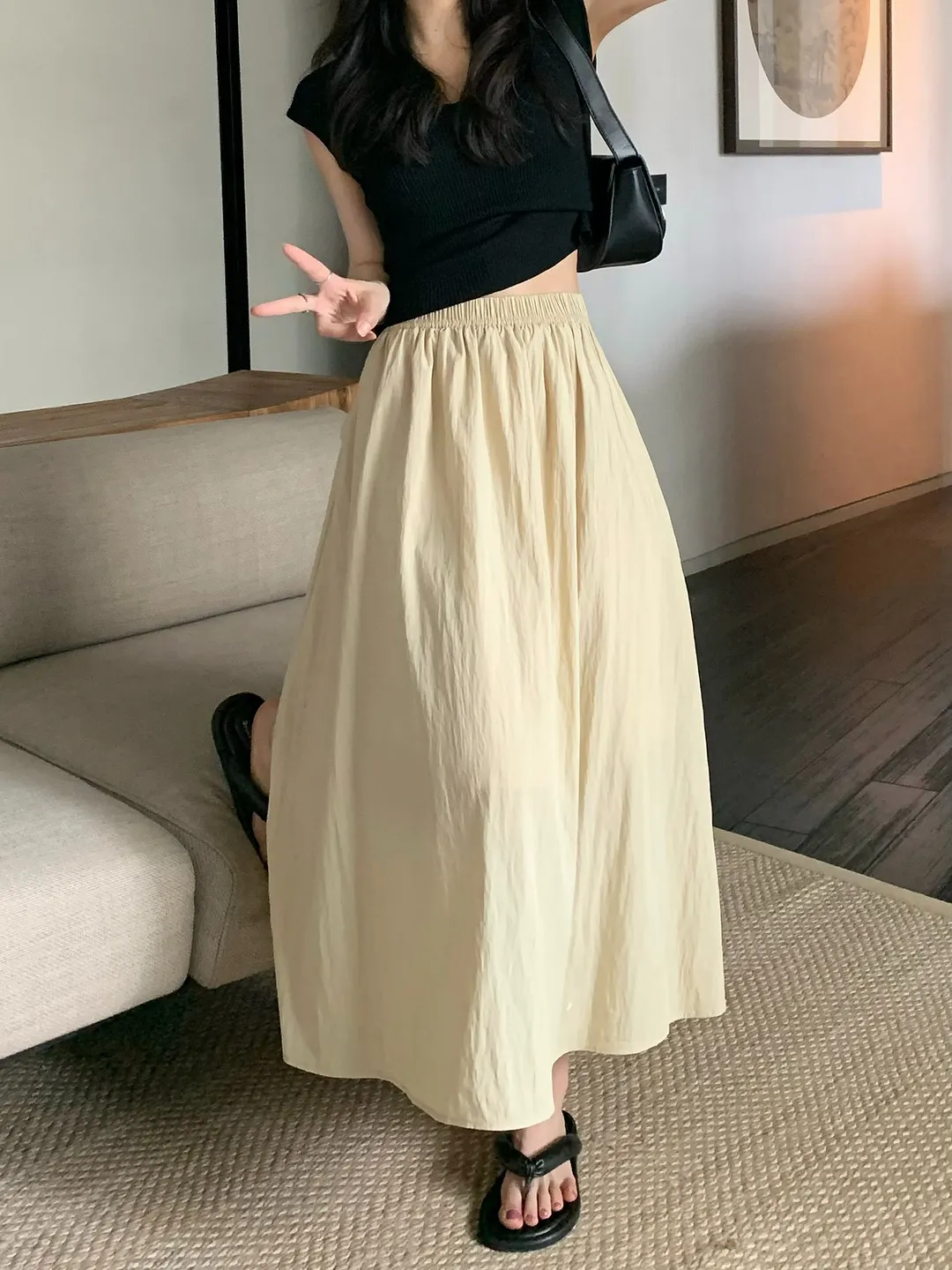 Elegant Umbrella-Shape Knit Skirt
