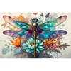 (60*40cm)Flower Dragonfly - Full Round Drill Diamond Painting
