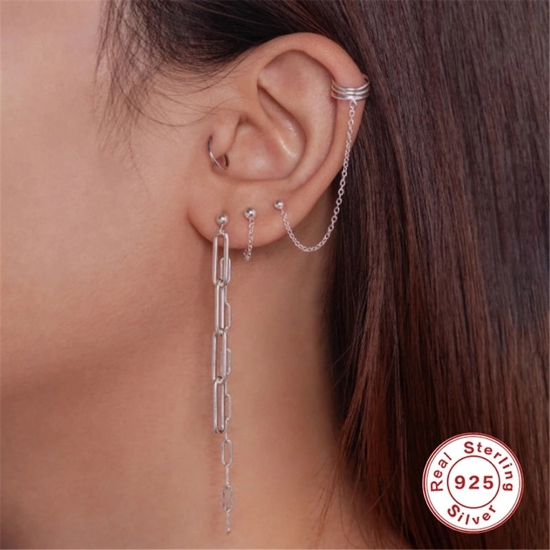 1 Pair 925 Sterling Silver Zircon Square Heart Shape Drop Earrings