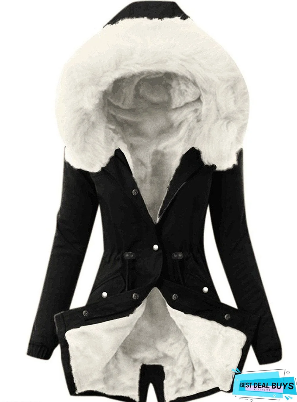 Plush Collar Cotton Coat