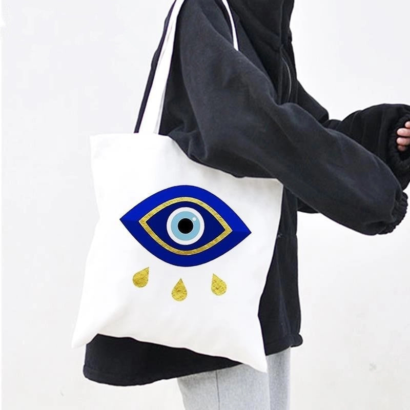 Women’s Large Polyester Eye Streetwear Square Open Shoulder Bag