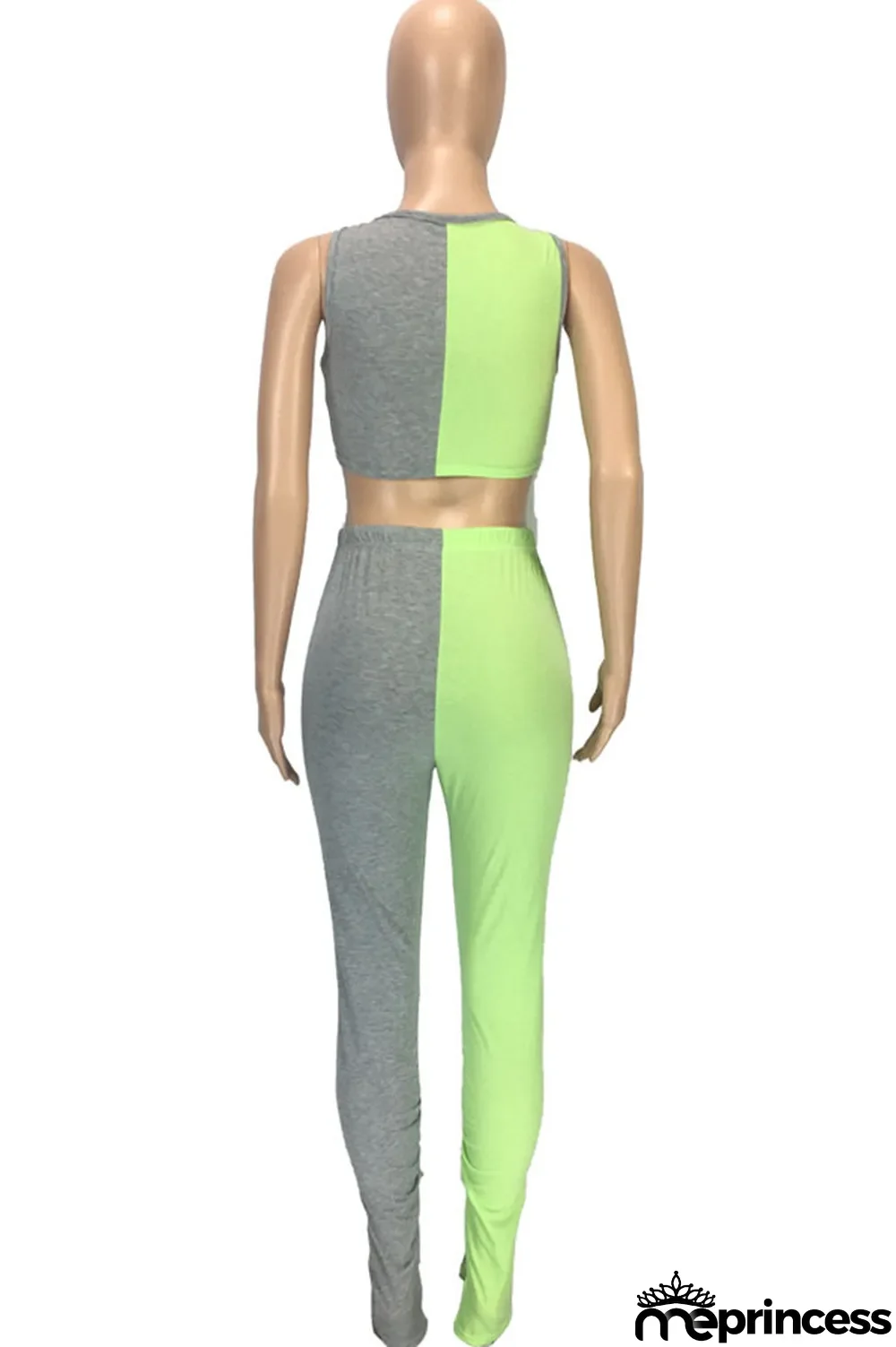 Blue Polyester Casual Solid pencil Sleeveless Two Pieces