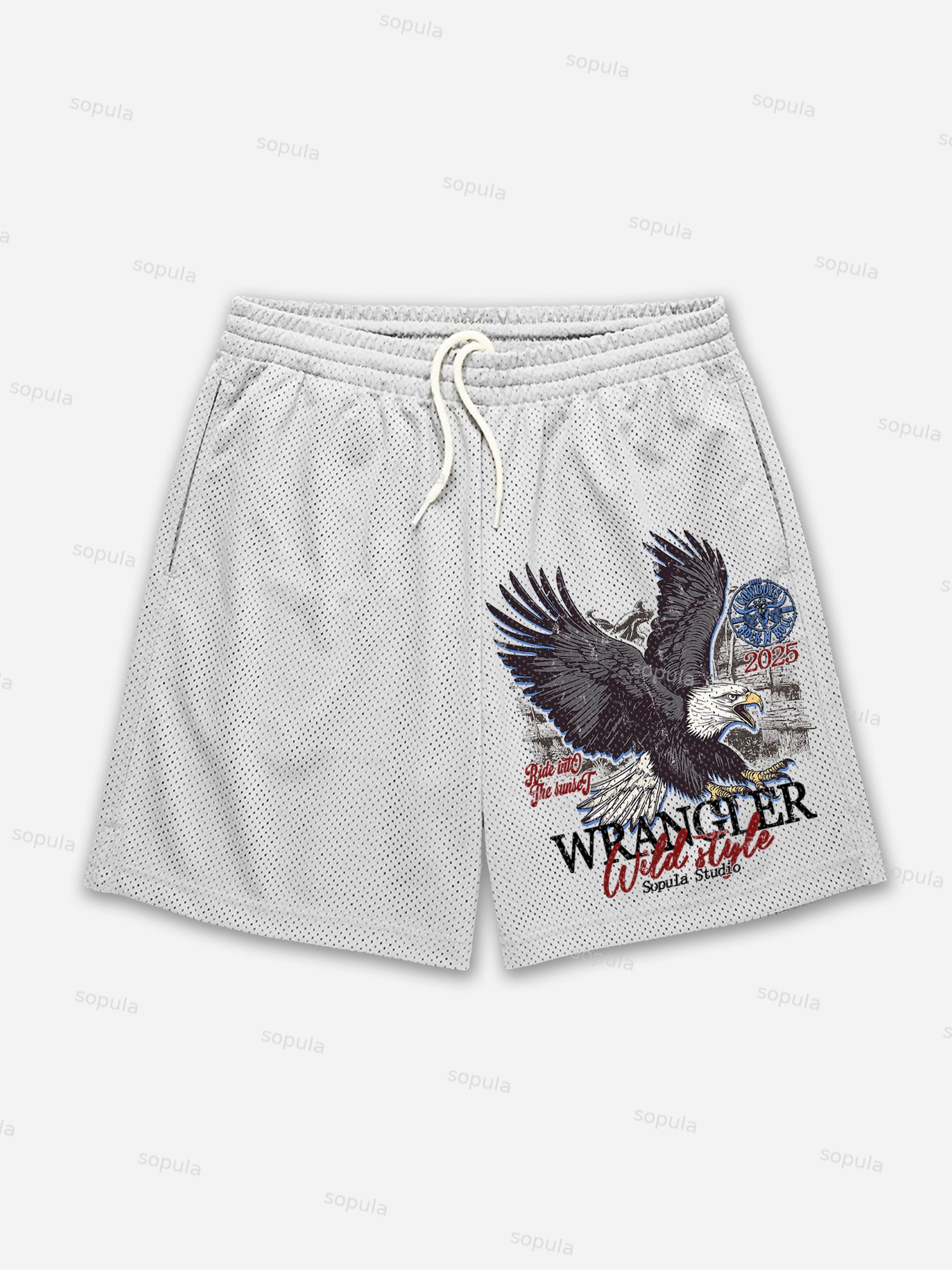 Wrangler Eagle Rodeo Print Mesh Shorts - SOPULA