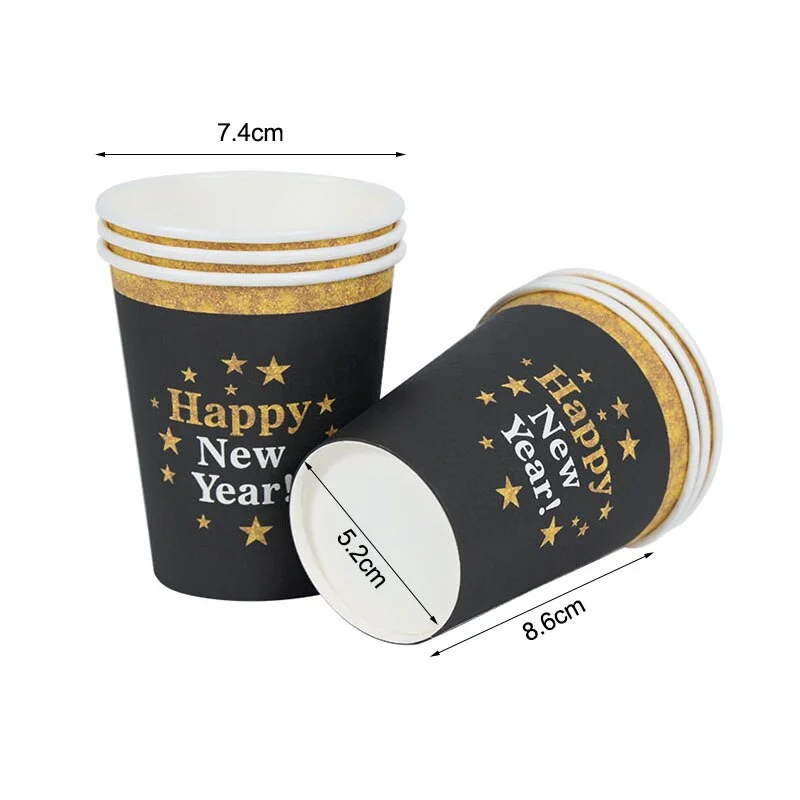 2022 Happy New Year Gold Number Foil Balloons Paper Banner Navidad New Year Eve Christmas Party Decoration Cupcake Toppers