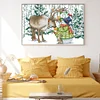 Elk And Snowman - 14CT Stamped Cross Stitch 38*29cm/14.96*11.42in