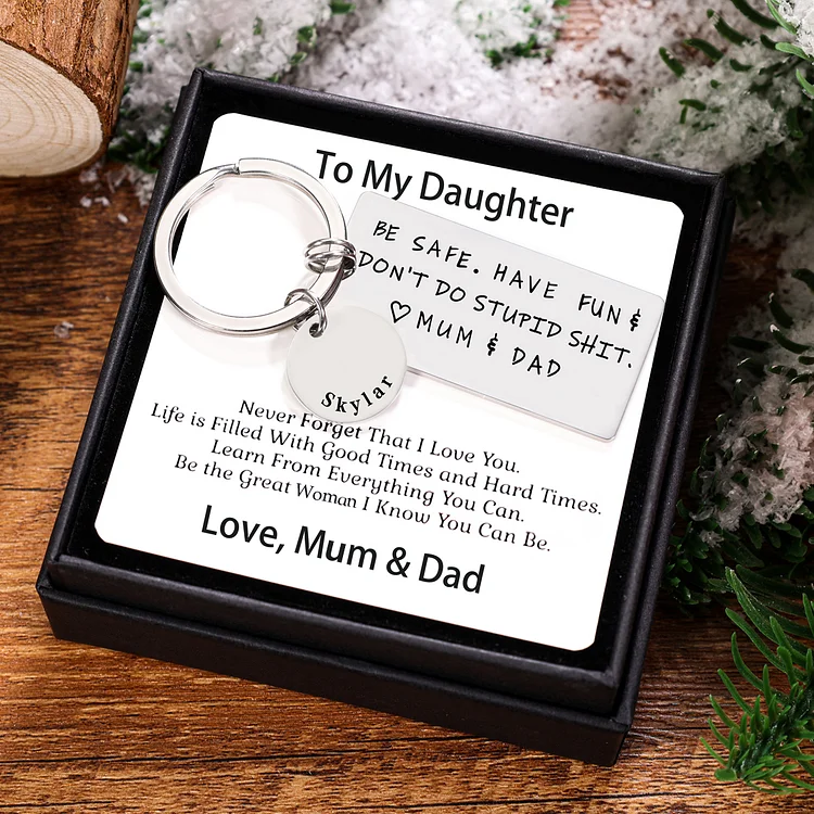 Don't Do Stupid Shit Keychain, Funny Gift for Teens Son Daughter