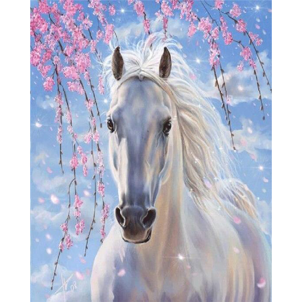 

40*50CM - Paint By Numbers - White Horse, 501 Original