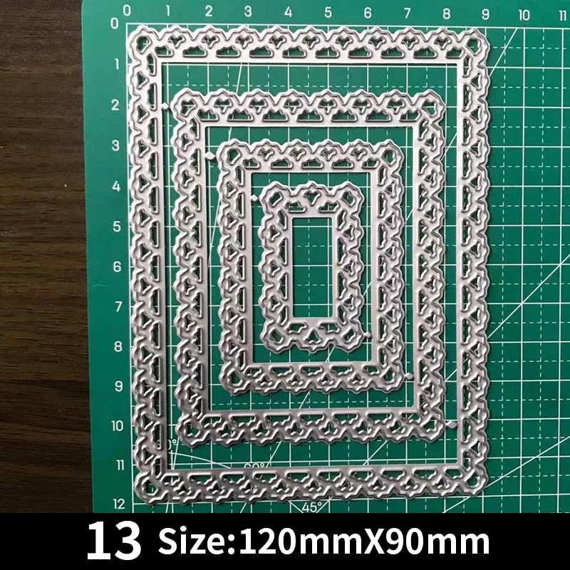 Frames Square Card Curves Border Metal Cutting Dies for DIY Scrapbook Cutting Die Paper Cards Embossed Decorative Craft Die Cut