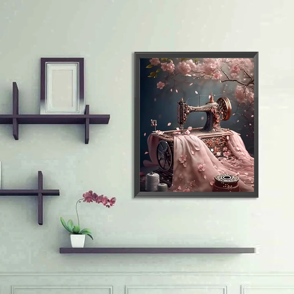 Diamond Painting - Full Round Drill - Cherry Blossom Sewing(Canvas|30*35cm)