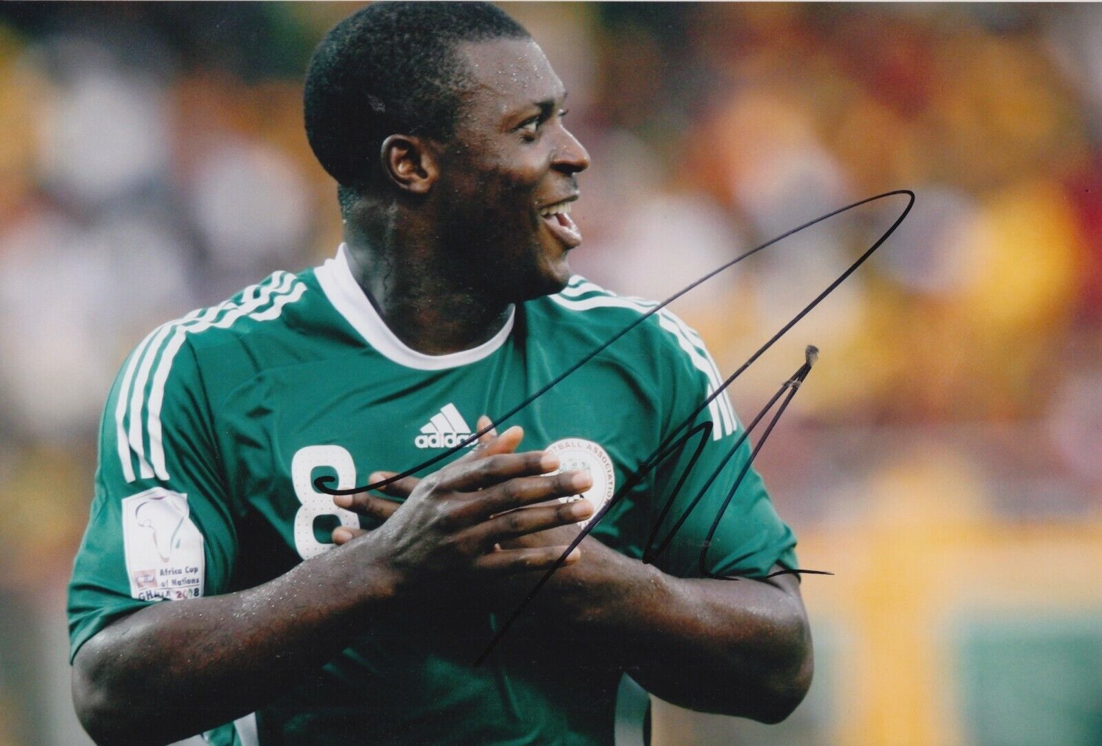 Yakubu Hand Signed 12x8 Photo Poster painting - Nigeria - Football Autograph 2.