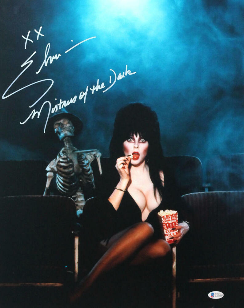 Cassandra Peterson Autographed 16x20 Elvira Photo Poster painting w/Insc - Beckett W Auth *White