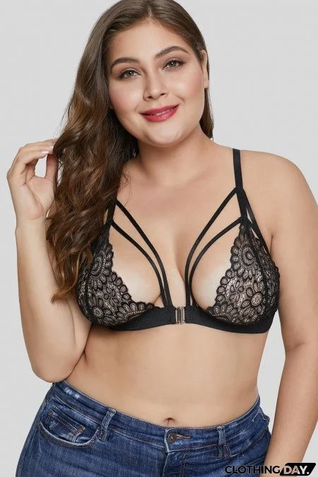 Black Lace Plus Size Bralette