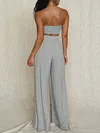 Lace-Up Bandeau Vest Top+Wide Leg Pants Suits