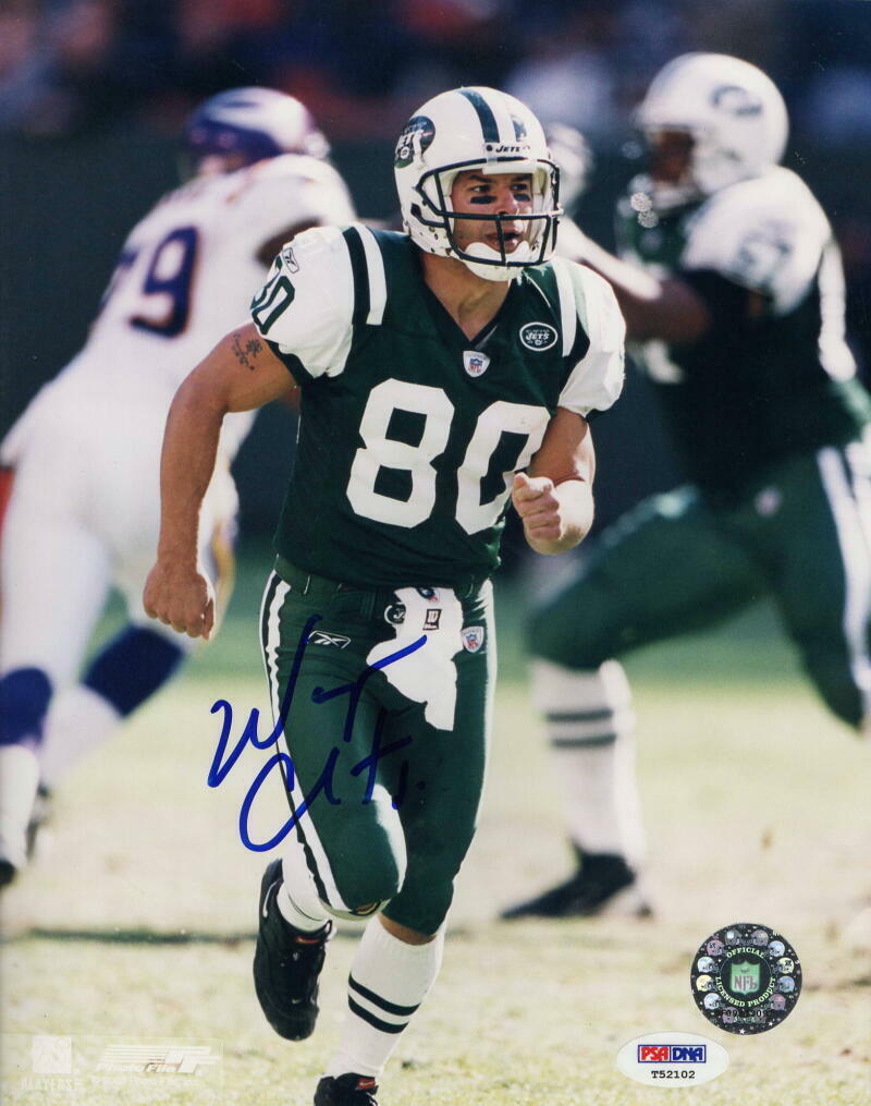 WAYNE CHREBET SIGNED AUTOGRAPH 8x10 Photo Poster painting - NEW YORK JETS FOOTBALL STAR PSA