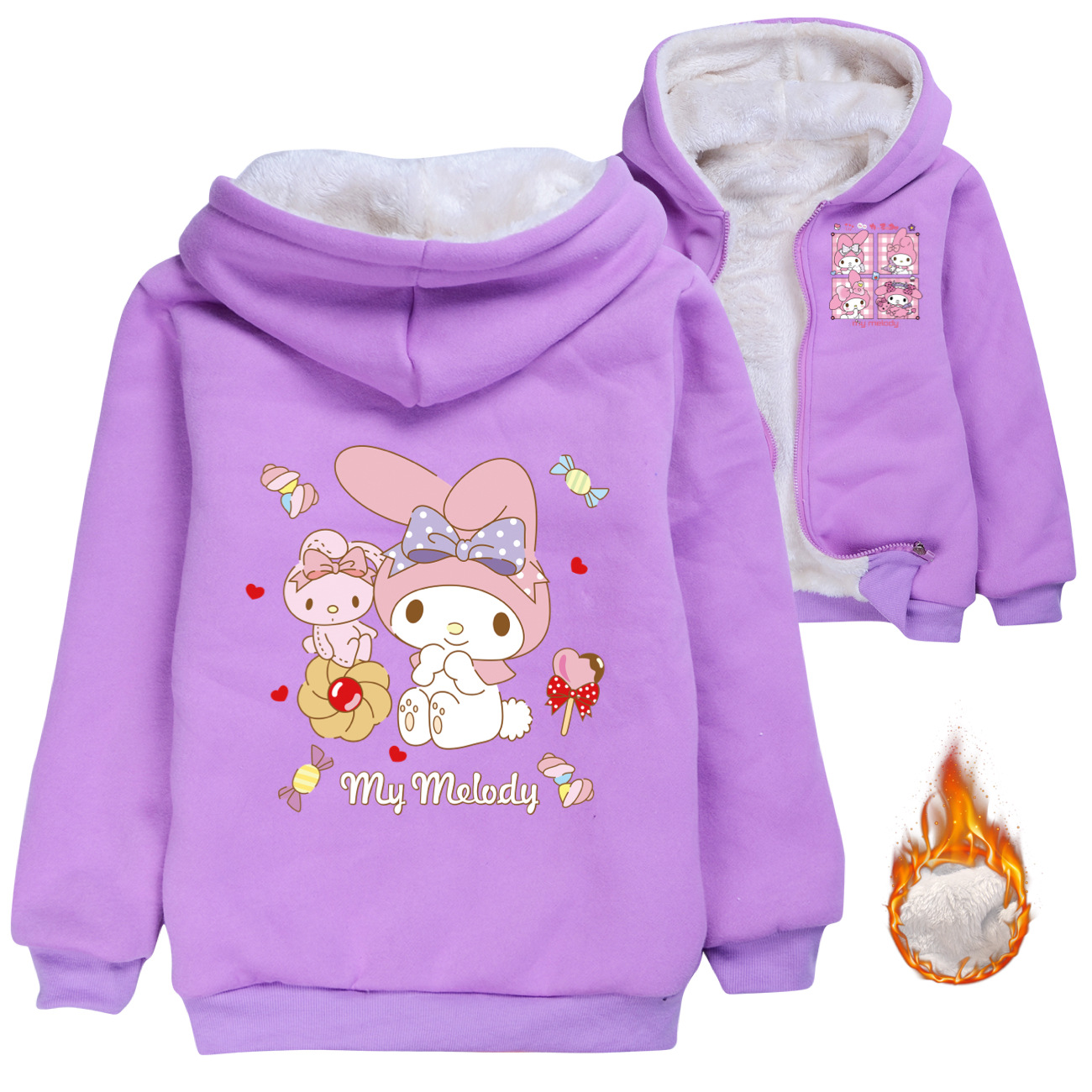 Cinnamoroll Children's Winter Jacket with Zipper - Cute Cotton Coat for Boys and Girls 3668 -Mayoulove