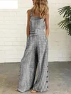Plaid Print Loose Jumpsuits Bottoms