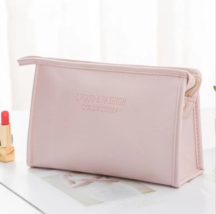 1 Pc  Large Women Cosmetic Bag PU Leather Waterproof  Zipper Make Up Bag Travel Washing Makeup Organizer Beauty Case 1026-1