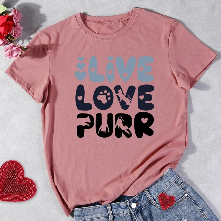 Cat Live love  T-Shirt-011760-Annaletters